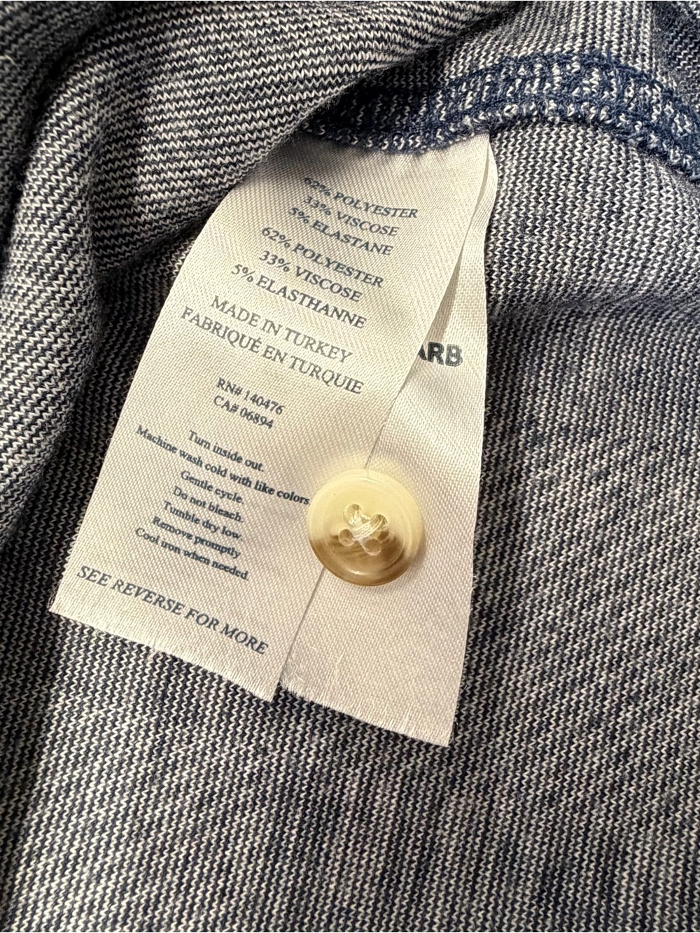 Faherty Blue Gray Buffalo Plaid Knit Flannel Button Down Shirt S - Picture 4 of 5